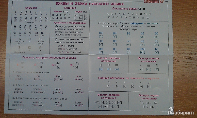 Русский язык для 1 класса в схема Русский язык для 1 класса в схема