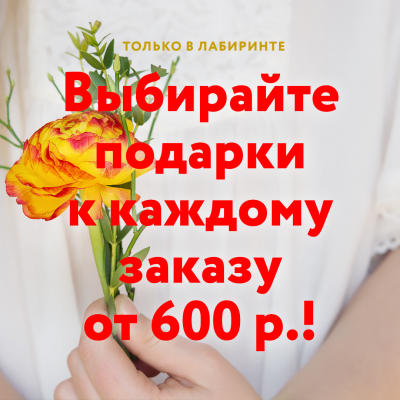 Дарим подарки к заказам от 600 р. Секретное слово Лабиринт
