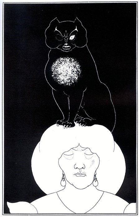 Иллюстрация к рассказу Эдгара По «Черный кот». Обри Бердслей, 1894.