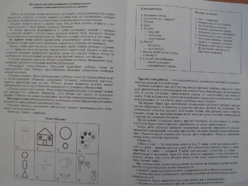 Опорные схемы для описательных рассказов ткаченко