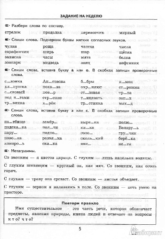 Части речи повторение 3 класс школа россии технологическая карта