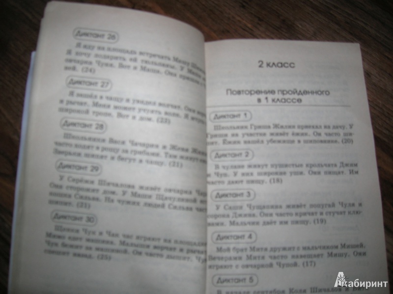 Диктант по русскому языку для 2 класса узорова