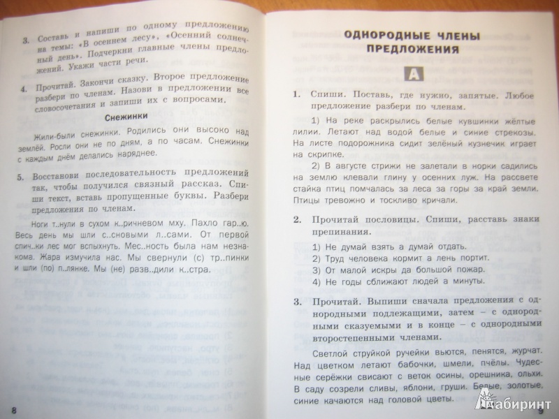 Разноуровневые задания по русскому 4 класс