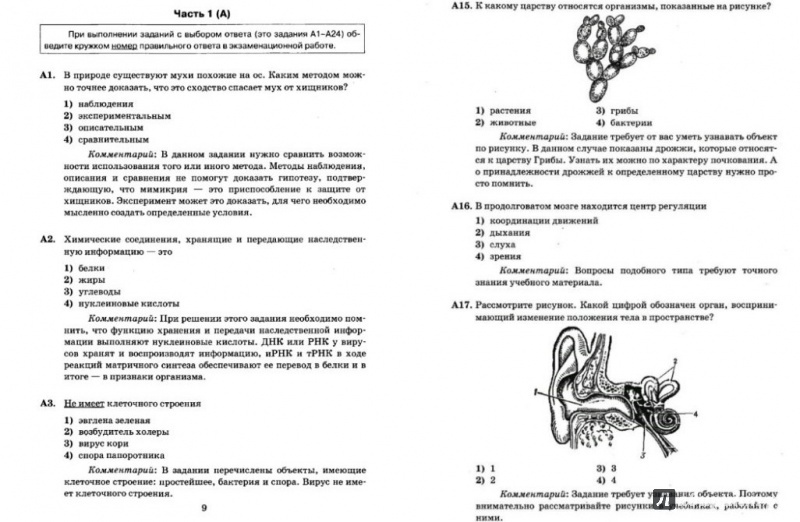 Тестовые задание по биологии для 9 классов