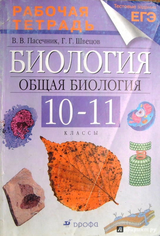 Каменский биология 10-11 класс рабочая тетрадь