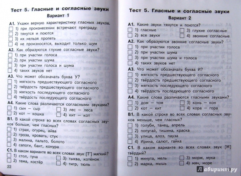 Контрольно измерительные материалы для 2 класса по русскому языку