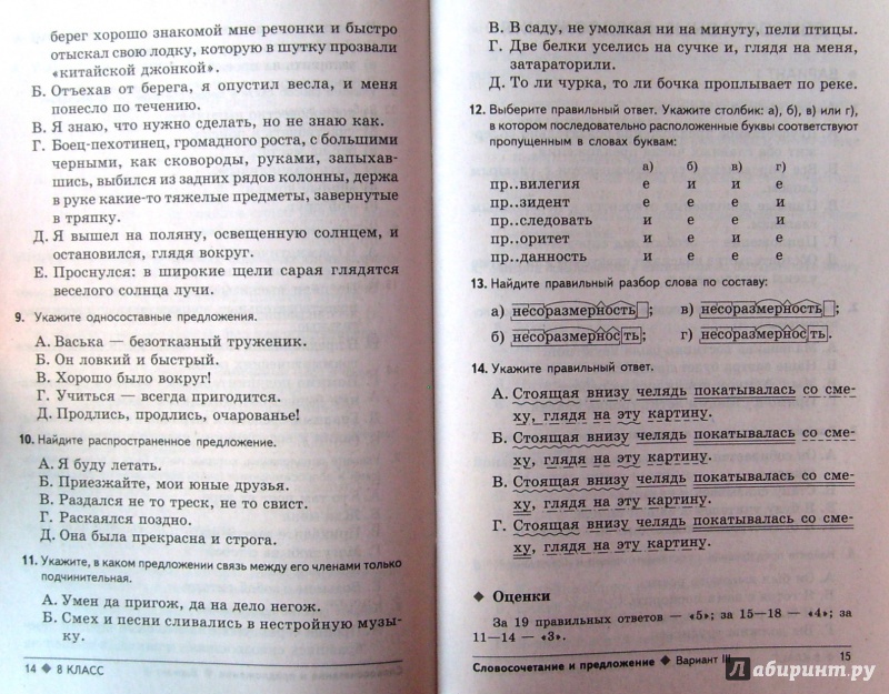 тестовые задани и класс по малюшкину