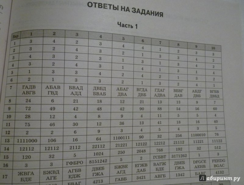 Найти вариант по заданию