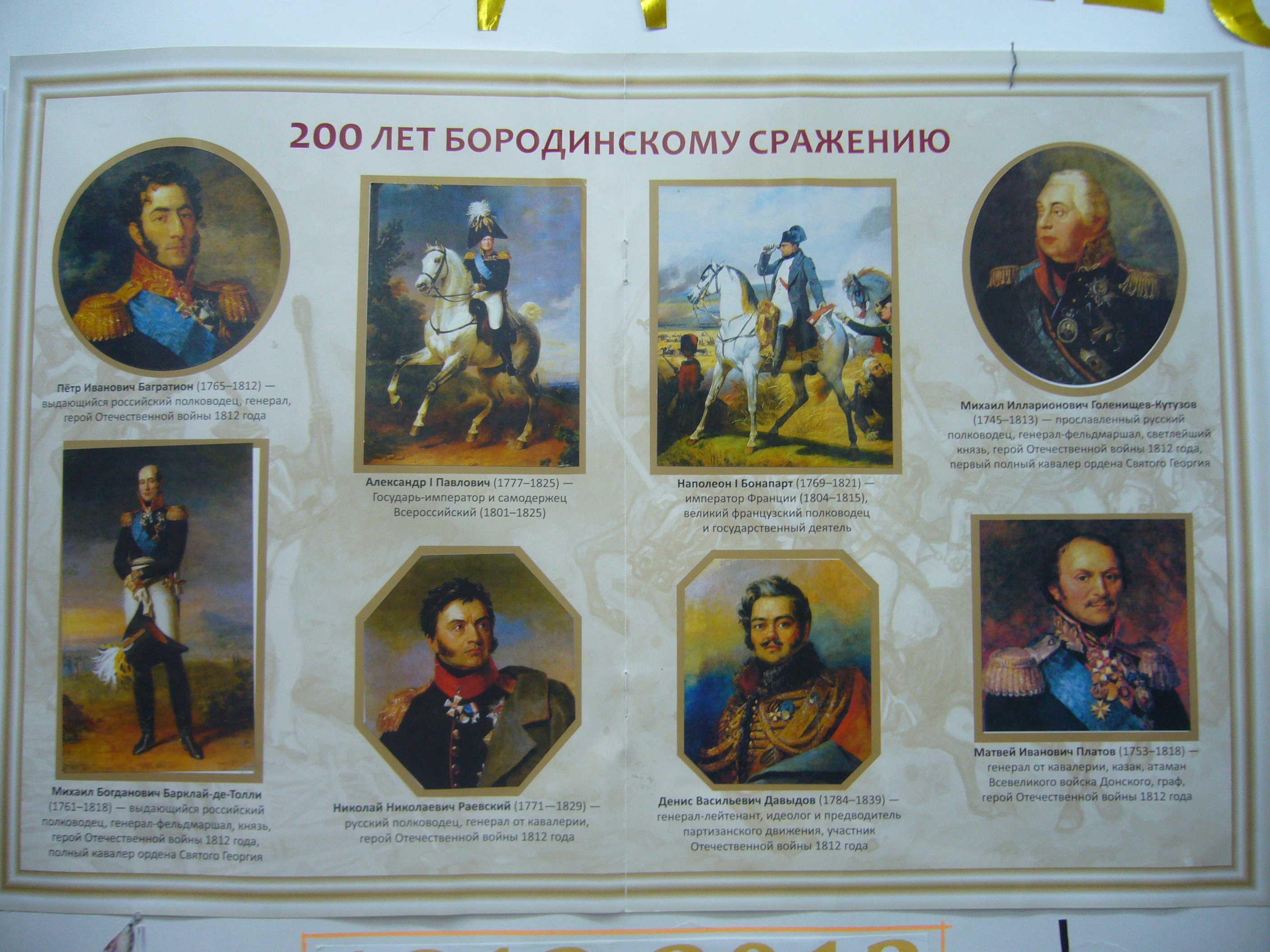 Герои Бородинской битвы 1812