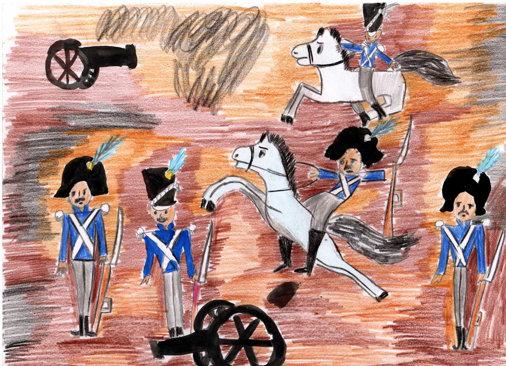 Детский рисунок бородинская битва