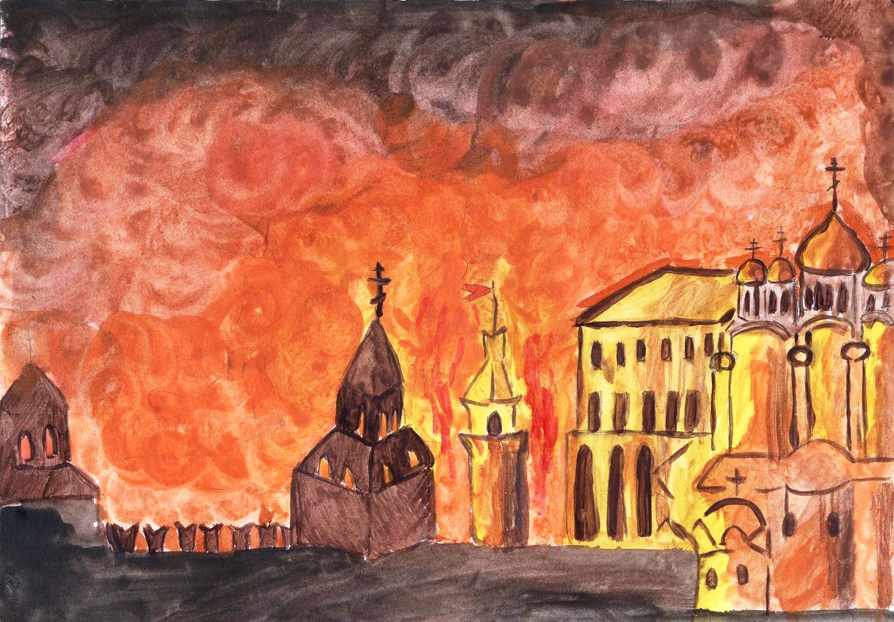 Сожжение Москвы 1812 картины художников