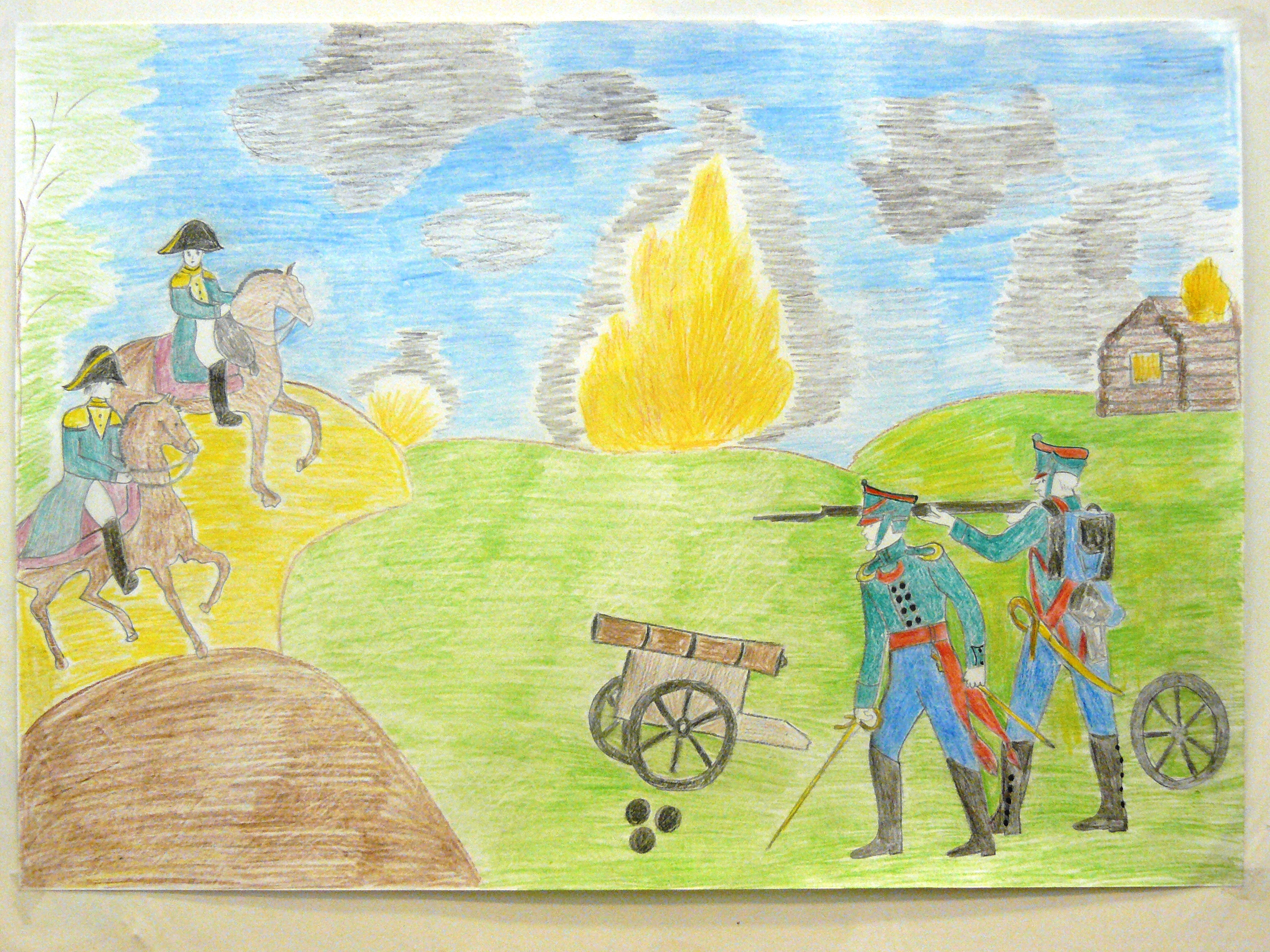 Нарисовать рисунок исторические события. Детские рисунки Бородинское сражение 1812 года. Батальное сражение изо Бородино. Бородинское сражение 1812 карандашом.
