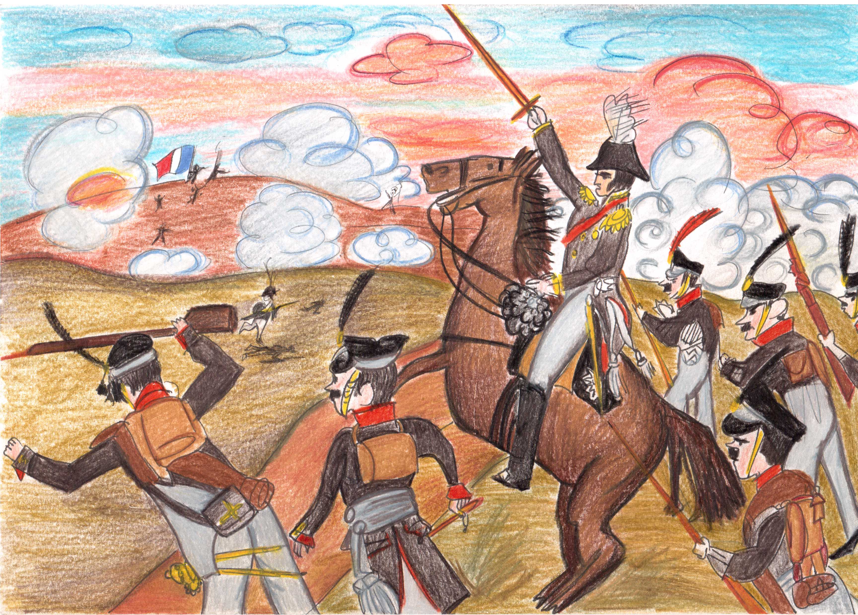 Нарисовать рисунок исторические события. Детские рисунки Бородинское сражение 1812 года. Бородинская битва эпизоды битвы. Бородинское сражение Бородино рисунок.