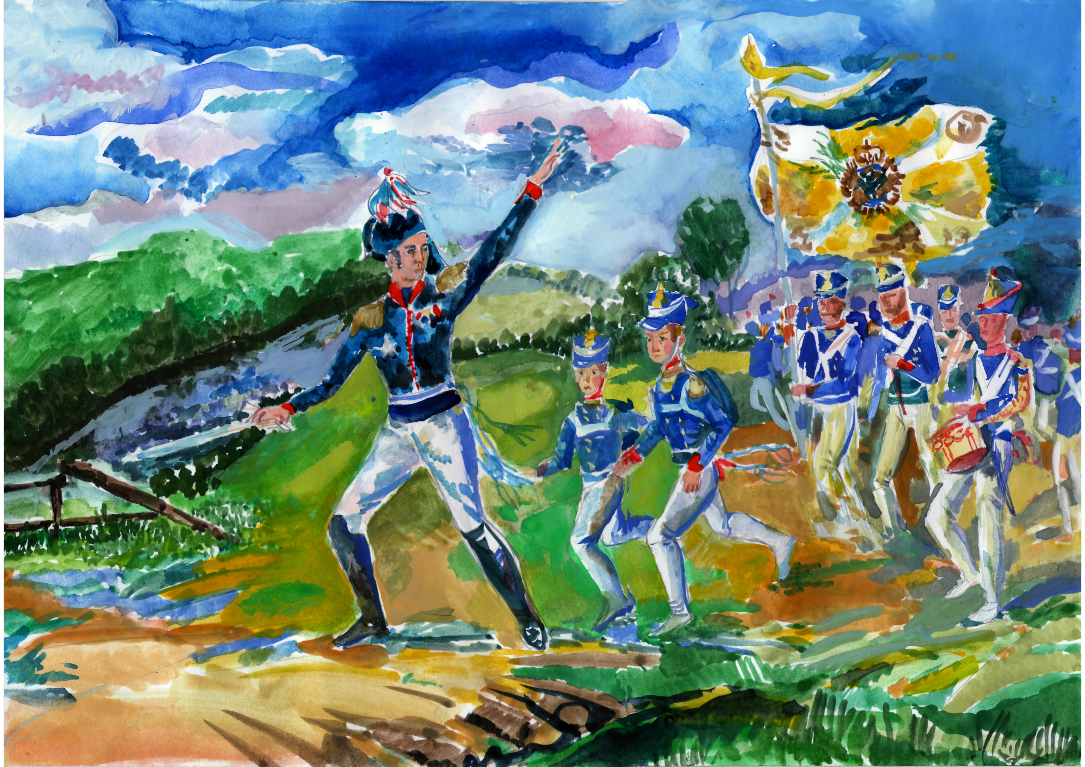 Рисунки детей на тему бородинского сражения