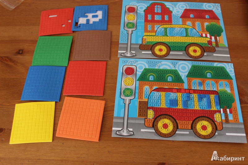 Иллюстрация 13 из 25 для Мозаика "Автобус и такси". 2 набора (97020) | Лабиринт - игрушки. Источник: so-vanille