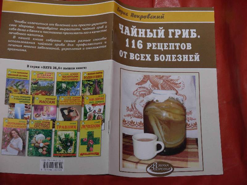 Иллюстрация 1 из 10 для Чайный гриб. 116 рецептов от всех болезней - Борис Покровский | Лабиринт - книги. Источник: ---Марго----