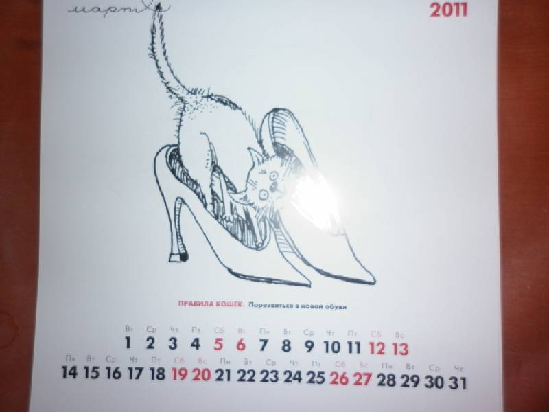 Иллюстрация 5 из 14 для Перекидной календарь на 2011 год "Новые правила кошек" | Лабиринт - сувениры. Источник: alalikovna