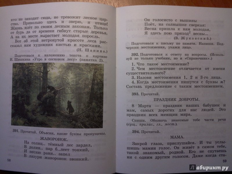 Иллюстрация 7 из 41 для Русский язык. 4 класс. Учебник. В 2-х частях. ФГОС - Тамара Рамзаева | Лабиринт - книги. Источник: RoMamka