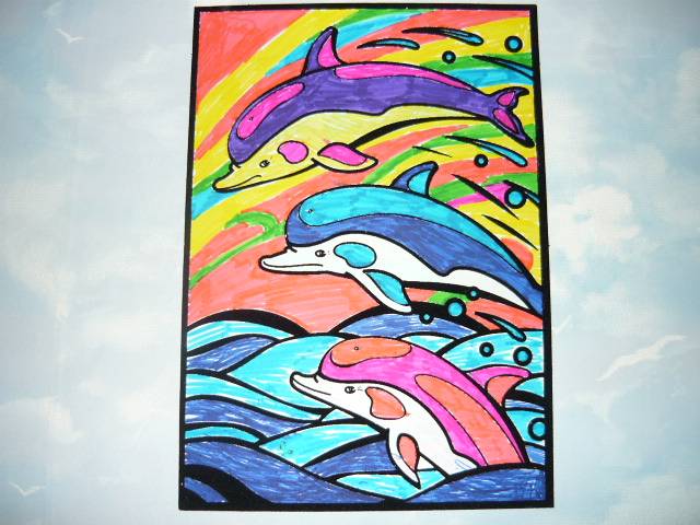 Иллюстрация 1 из 3 для Бархатная раскраска. Дельфины | Лабиринт - игрушки. Источник: Ромашка:-)