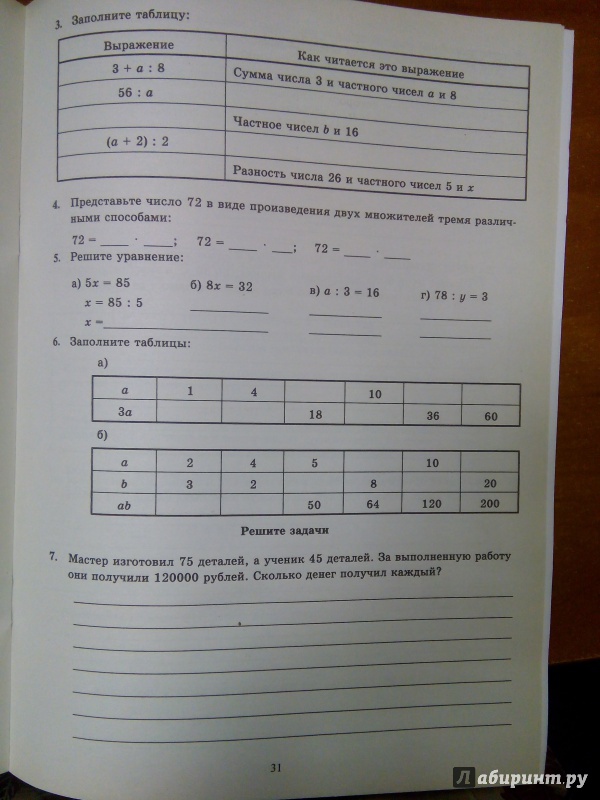 Иллюстрация 10 из 13 для Математика: Рабочая тетрадь для 5 класса. В 2-х частях. Часть 1 - Рудницкая, Миндюк | Лабиринт - книги. Источник: Ульянова Мария