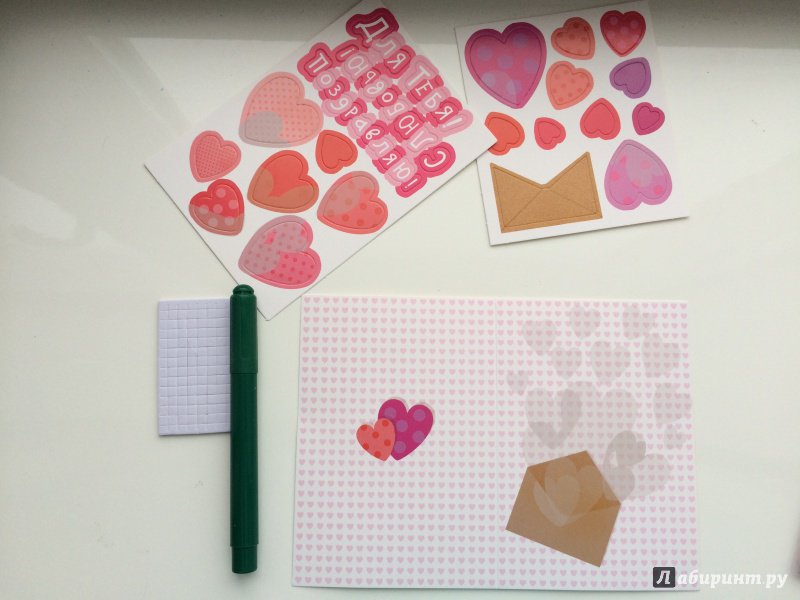 Иллюстрация 6 из 17 для 3Д открытки мини "Сердечки в конверте" (3274) | Лабиринт - игрушки. Источник: Мария