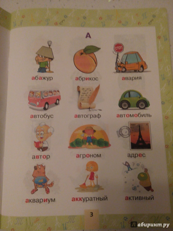 Иллюстрация 10 из 34 для Словарные слова в картинках для начальной школы | Лабиринт - книги. Источник: Гаршина  Анна