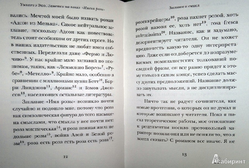 Иллюстрация 5 из 17 для Заметки на полях "Имени розы" - Умберто Эко | Лабиринт - книги. Источник: Леонид Сергеев