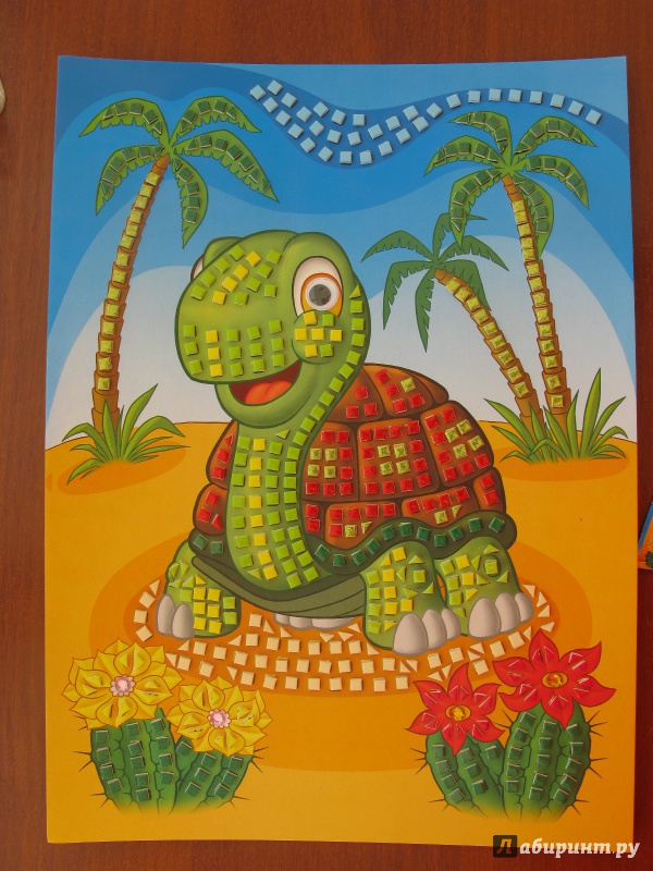 Иллюстрация 3 из 9 для Мерцающая мозаика на самоклеящейся основе "Черепаха" (С1573-27) | Лабиринт - игрушки. Источник: sova2128