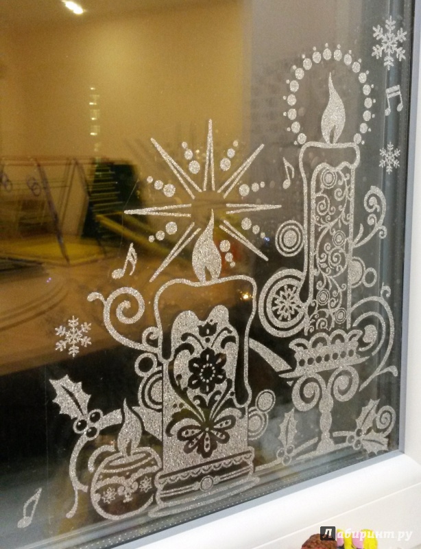Иллюстрация 4 из 5 для Новогодние наклейки на окна "Свечи" (WDGX-3046(S) C) | Лабиринт - сувениры. Источник: Татьяна