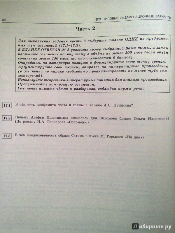 Иллюстрация 4 из 31 для ЕГЭ-2015. Литература. Типовые экзаменационный варианты. 10 вариантов - Зинин, Гороховская, Беляева | Лабиринт - книги. Источник: Sonya Summer