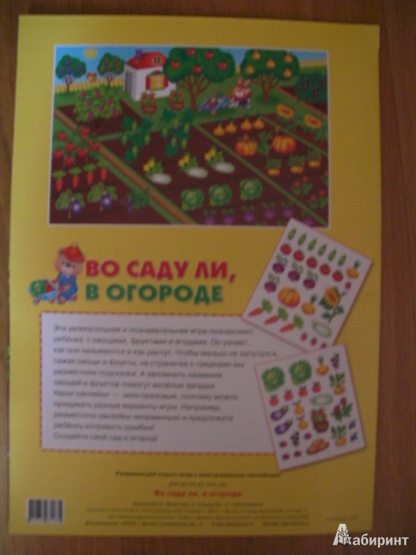 Иллюстрация 11 из 24 для Развивающий плакат-игра с многоразовыми наклейками "Во саду ли, в огороде" - М. Калугина | Лабиринт - игрушки. Источник: Сказочная фея