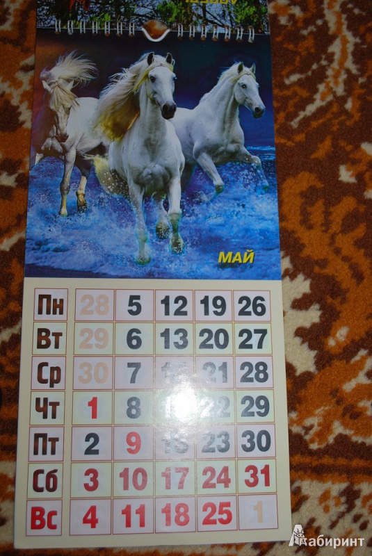 Иллюстрация 3 из 3 для Календарь 2014  "Год лошади. Вид 2" на магните | Лабиринт - сувениры. Источник: Журавлёва  Анна
