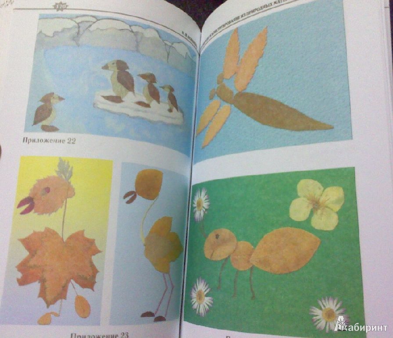 Иллюстрация 10 из 12 для Аппликация и конструирование из природных материалов в детском саду - Новикова, Новикова | Лабиринт - книги. Источник: Tatka