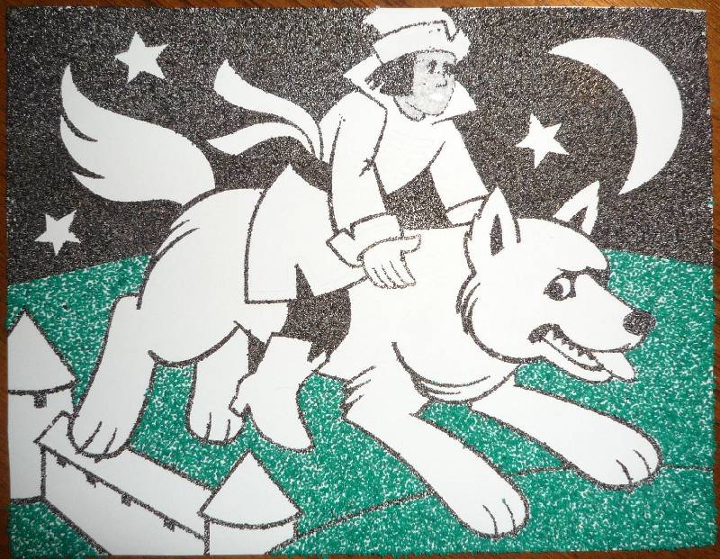 Иллюстрация 12 из 18 для Фреска с рамкой. Песчаная картина "Царевич и серый волк" (407022) | Лабиринт - игрушки. Источник: Igra