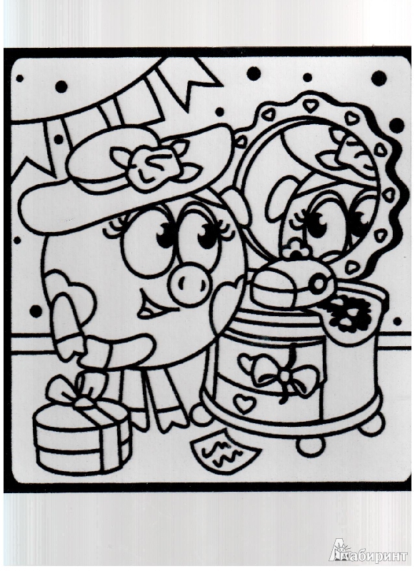 Иллюстрация 2 из 4 для Бархатная картинка-мини "Нюша в шляпе" | Лабиринт - игрушки. Источник: gabi