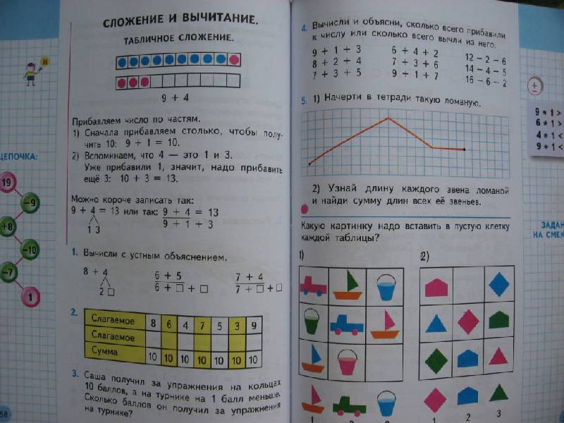 Иллюстрация 23 из 27 для Математика. 1 класс. Учебник для общеобразовательных учреждений в 2-х частях + 2 вкладыша - Моро, Волкова, Степанова | Лабиринт - книги. Источник: Юта