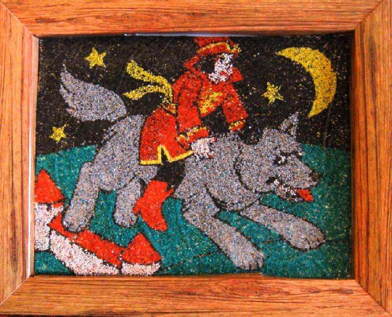Иллюстрация 2 из 18 для Фреска с рамкой. Песчаная картина "Царевич и серый волк" (407022) | Лабиринт - игрушки. Источник: Ирина Викторовна