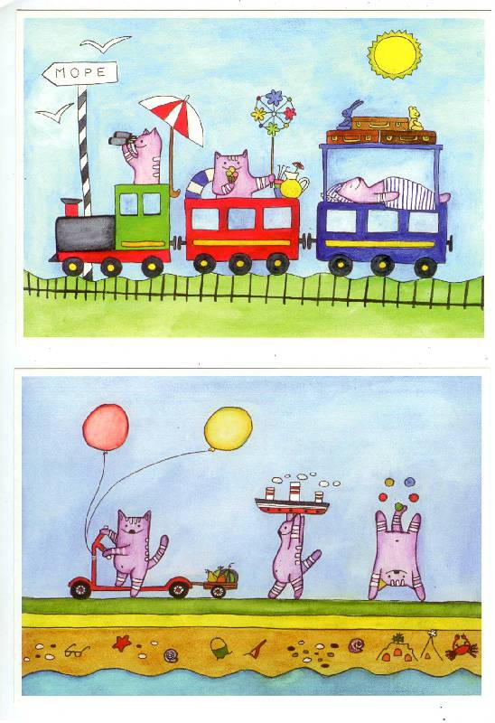Иллюстрация 17 из 20 для Как живут котики. Дарья Булычева. На почтовых открытках - Дарья Булычева | Лабиринт - сувениры. Источник: M.tv