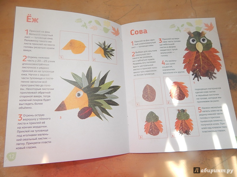 Иллюстрация 10 из 27 для Аппликации из листьев - Ольга Гре | Лабиринт - книги. Источник: Талия