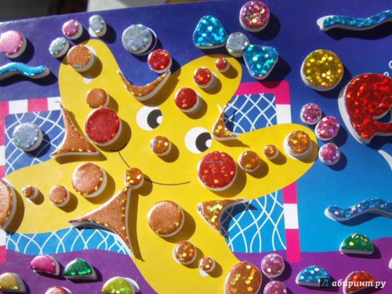 Иллюстрация 8 из 15 для Чудо-мастерская. Сверкающая мозаика "Рыбка. Морская звезда" (2774) | Лабиринт - игрушки. Источник: Elena Yudina