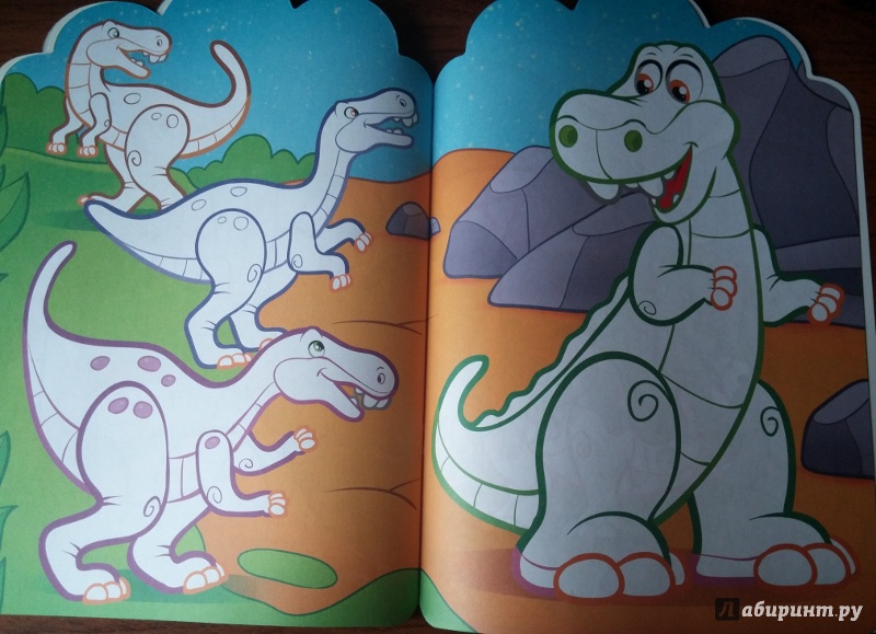 Иллюстрация 31 из 32 для Динозавры. Раскраска с наклейками для детей с 3-х лет | Лабиринт - книги. Источник: Мама Анюты
