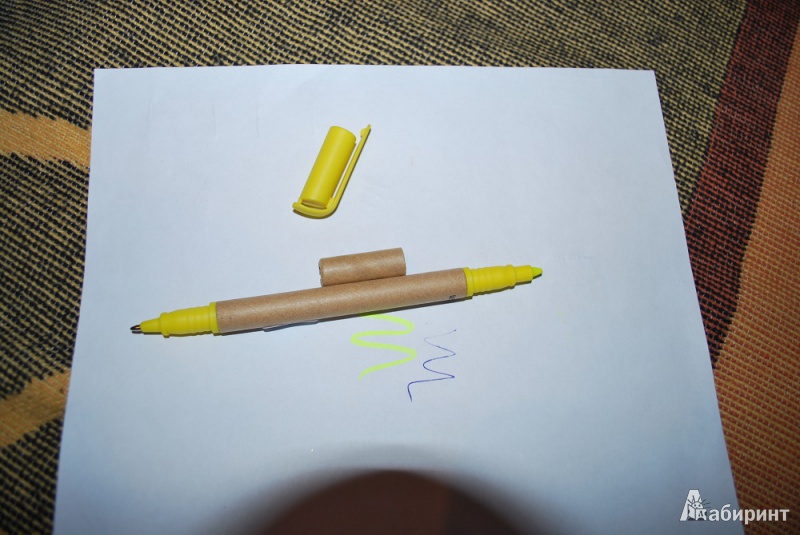 Иллюстрация 3 из 6 для Ручка шариковая с желтым маркером (070067) | Лабиринт - канцтовы. Источник: Журавлёва  Анна