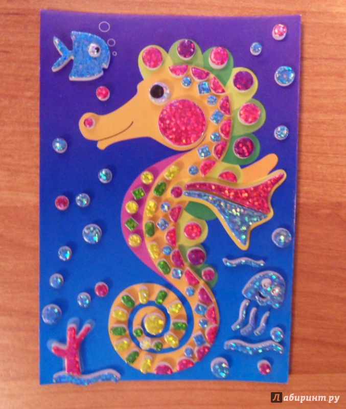 Иллюстрация 21 из 24 для Набор для детского творчества. Сверкающая мозаика "Морской конек. Морская черепаха" (2776) | Лабиринт - игрушки. Источник: Елена