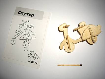 Иллюстрация 4 из 9 для Сборная деревянная модель Скутер | Лабиринт - игрушки. Источник: OOlga