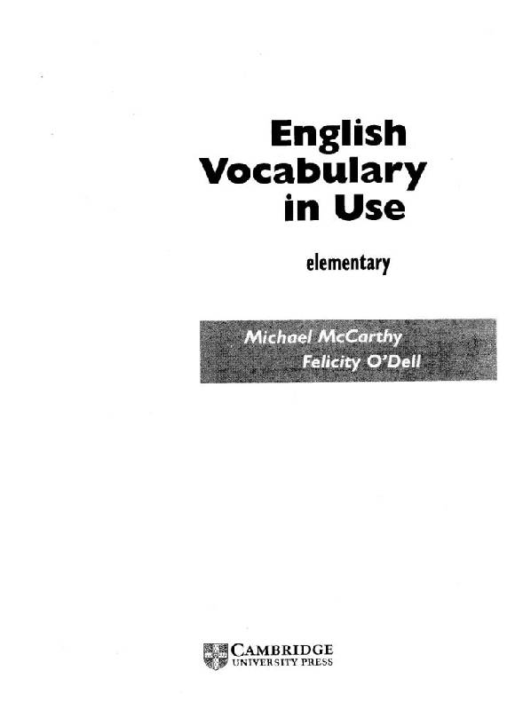 Иллюстрация 17 из 30 для English Vocabulary in Use: Elementary - McCarthy, O`Dell | Лабиринт - книги. Источник: Юта