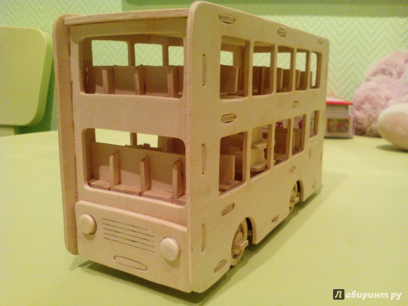 Иллюстрация 3 из 11 для Сборная деревянная модель "Двухэтажный автобус" (P093) | Лабиринт - игрушки. Источник: Sergey B.