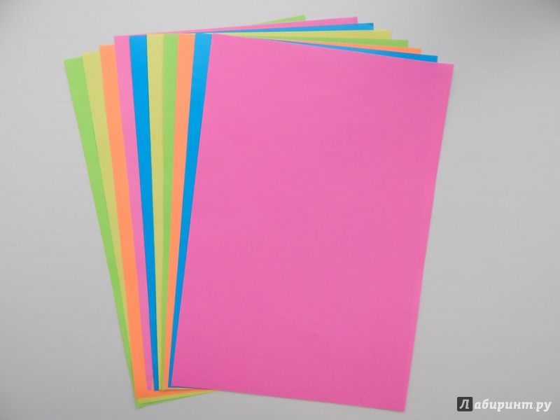 Иллюстрация 7 из 17 для Набор цветной флюоресцентной бумаги (5 цветов,10 листов) (11-410-47) | Лабиринт - канцтовы. Источник: Мелкова  Оксана