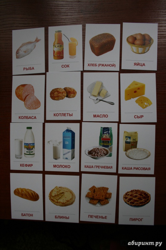 Годовщину, картинки с продуктами питания на английском