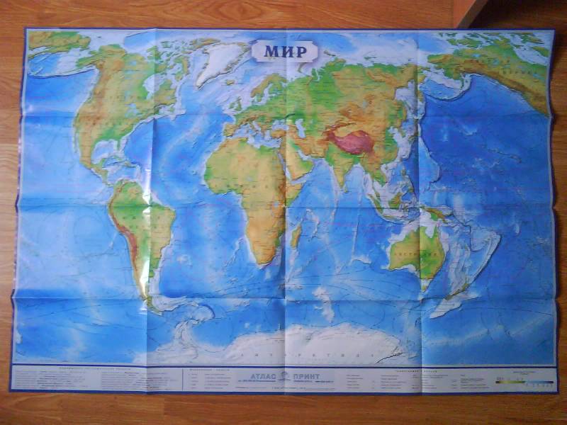 Иллюстрация 7 из 17 для Карта складная, физическая.  Мир и Россия | Лабиринт - книги. Источник: Солдатенко  Марина