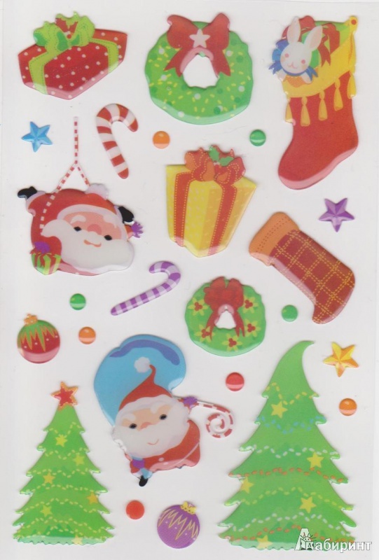 Иллюстрация 2 из 2 для Наклейки детские "Дед Мороз и подарки" (bES015) | Лабиринт - игрушки. Источник: Blenderirs